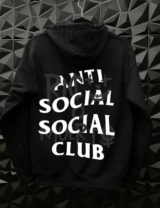 Sudadera Antisocial Rico o Muerto Black